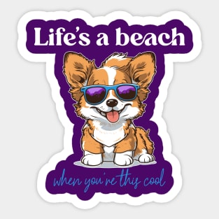 Corgi lover - Corgi glasses - Corgi quote v2 dark Sticker